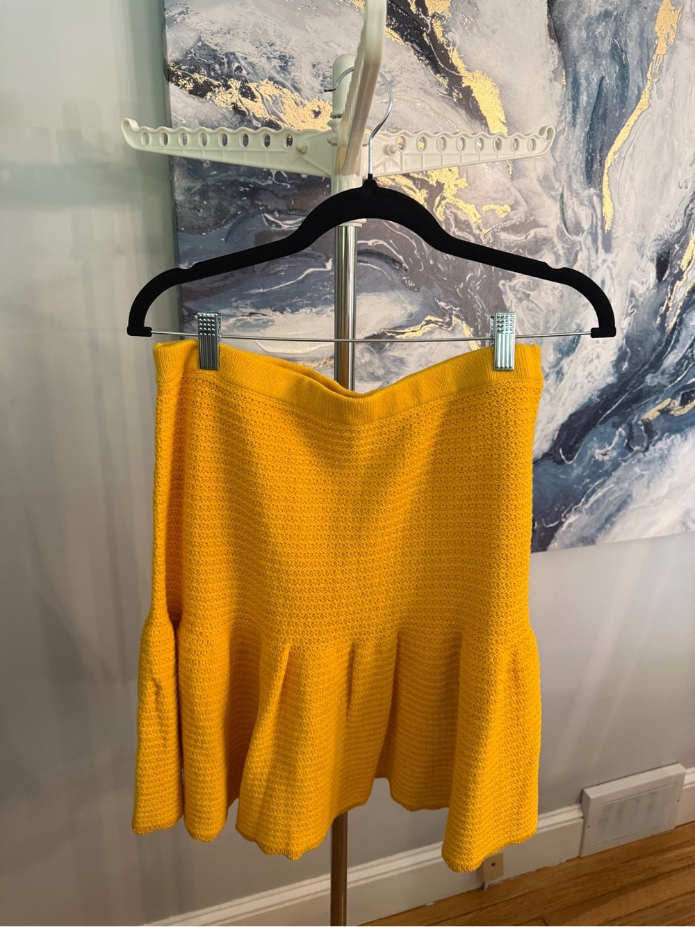 NWT Free Assembly Yellow Knit Flared Skirt